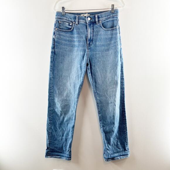 Madewell The High Rise 90s Straight Leg Jeans Emmore Wash Blue 28 - Picture 2 of 6